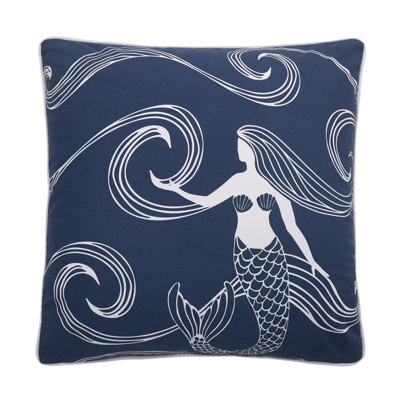 Coussin en toile Mermaid, Blue/White Abstract 1