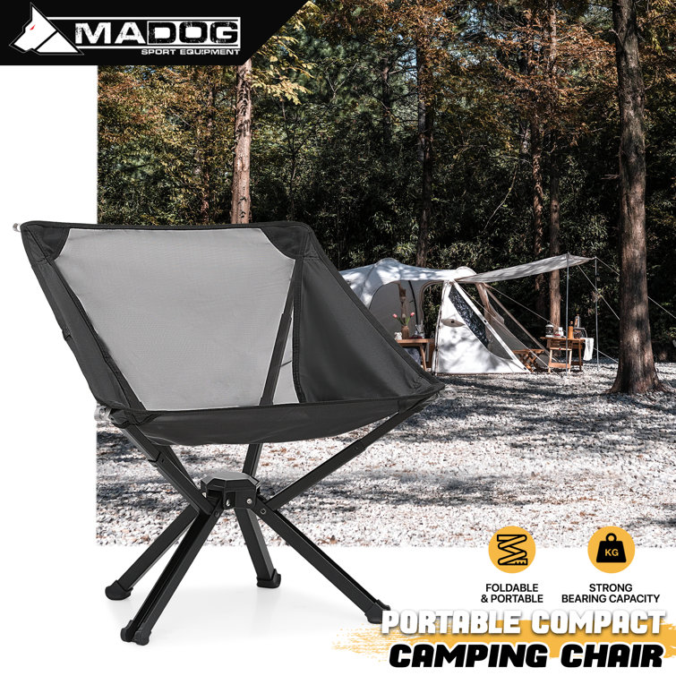 MADOG Folding Camping Chair, Collapsible Portable Chair, Lightweight Backpacking Chair with Side Pockets for Camping Hiking Gardening Beach Travel and