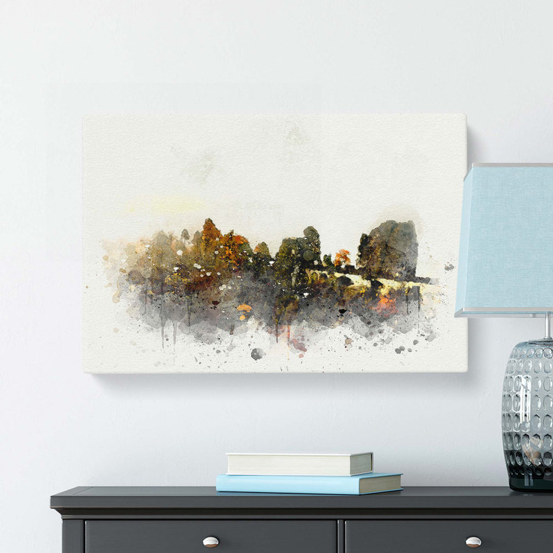 The Bastei Bridge In Germany In Abstract - Wrapped Canvas, 40cm H x 60cm W x 3cm D