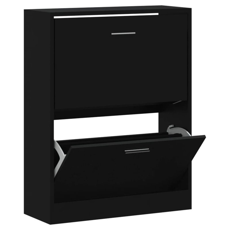 4 Pair Shoe Storage Cabinet, Black