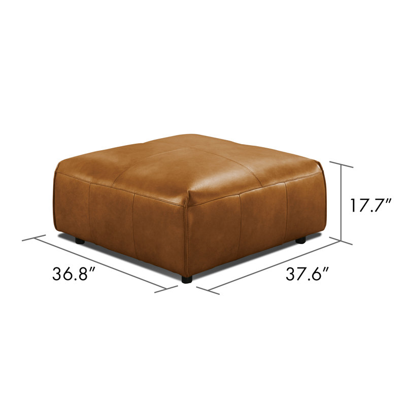 Repose-pieds en cuir Fernagh, Brown Genuine Leather