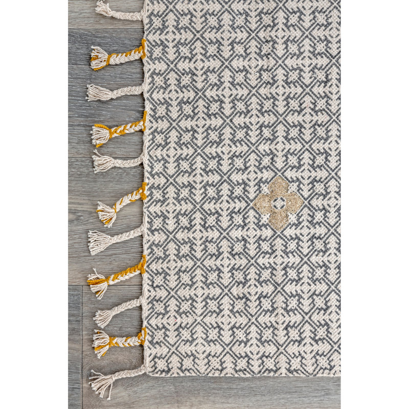 Rivenburg Cotton Geometric Indoor Rug, Rectangle 5' x 8'