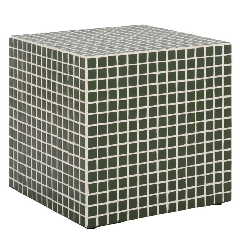 Hikari Cube Accent Table, Dark Green