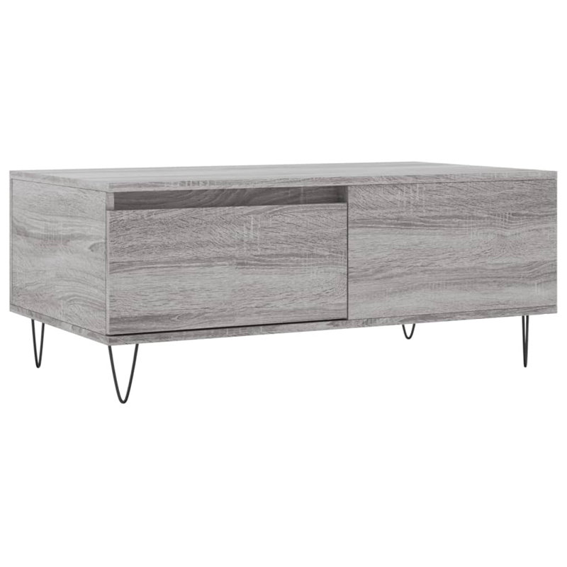 Allenstown Four Leg Coffee Table with Storage, Grey Sonoma