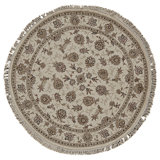 High-Quality Hand-Knotted Ivory Area Rug
