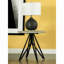 Cement Grey and Gunmetal Round End Table