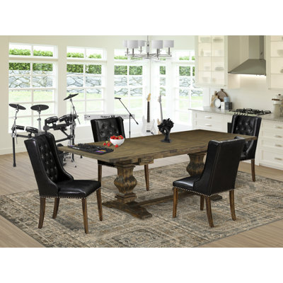 Lassale Removable Leaf Solid Wood Dining Set by Luxe by East West Furniture