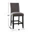 Set of 2 Padded Fabric Counter Height Chairs in Grey Finish