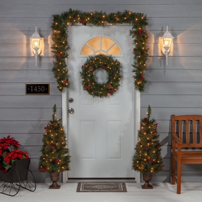 White 3.5' Pre-Lit Pine Christmas Tree