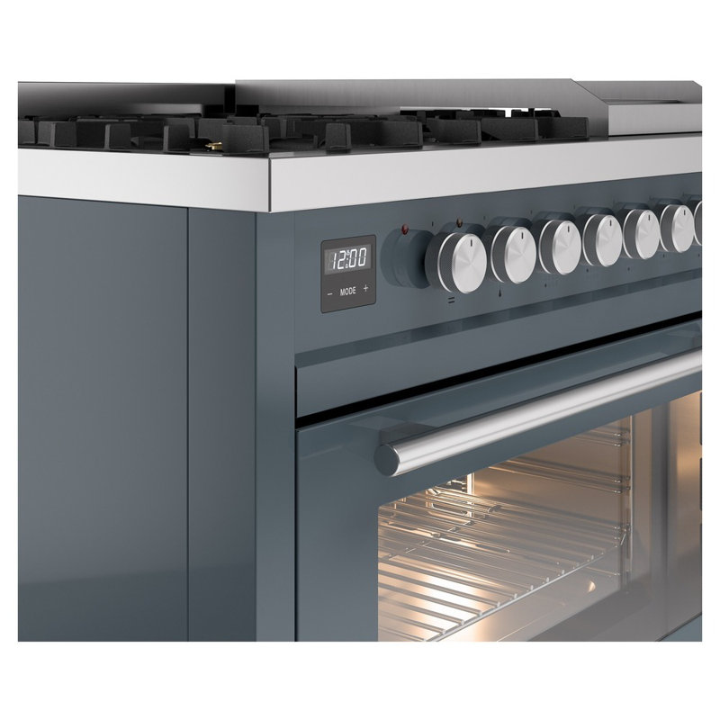 Cuisinière à double carburant ILVE Professional Plus II 48 , Bleu/gris, Gaz naturel