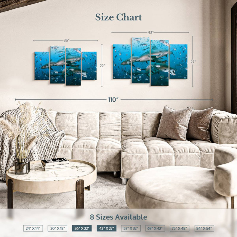 Aletra Beqa Lagoon Sharks, 27" H x 43" W