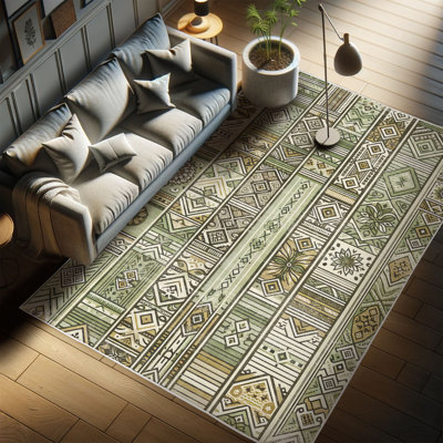 Machine Printed 177cm X 122cm Area Rug
