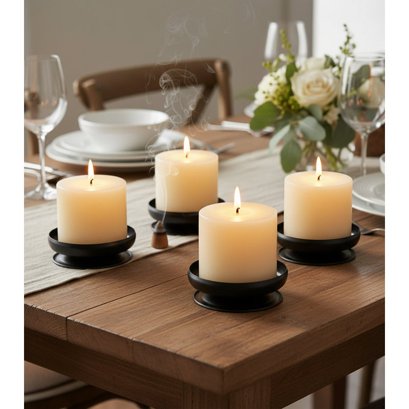 4 Piece Metal Tabletop Pillar Set