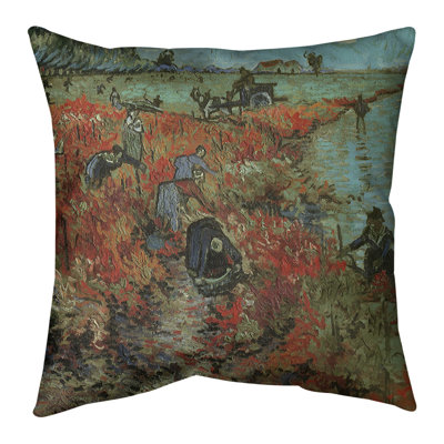 Coussin de sol rouge vignoble Vincent Van Gogh-standard