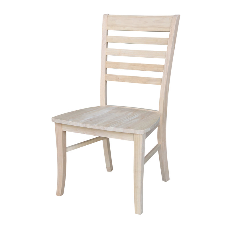 Sardinia Solid Wood Ladder Back Side Chair, Unfinished