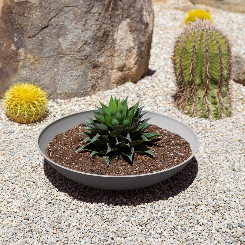 Pot à fleurs Pure Series Lane, Gris, H 6 po x l 24 po x P 24 po, Ensemble de 2