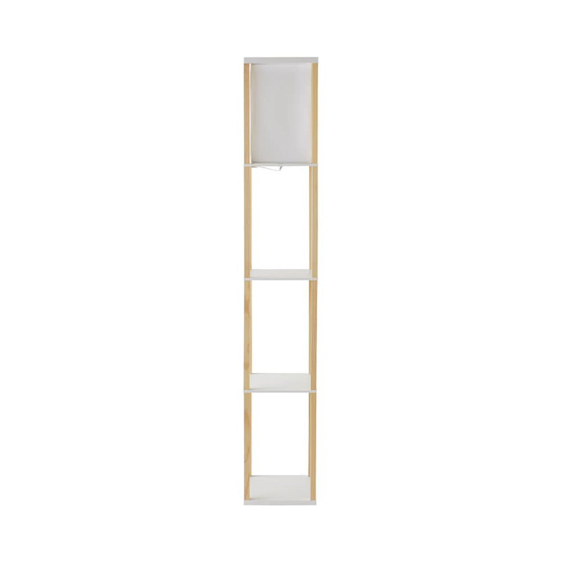Lena Struttura 160cm Floor Lamp Wooden Shelves Floor Lamp in 4 Colours, Brown, Yes