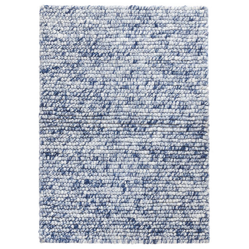 Niels Navy Handwoven Wool/Viscose Rug, Runner 2'6" x 8'