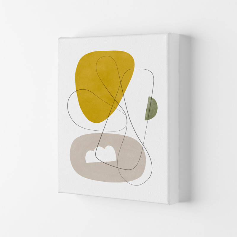 Abstraction With Grey Lines I - Print, 29.7 cm H x 21 cm W x 4 cm D, Wrapped Canvas