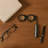 Decorative Eyeglass Sculpture with Marble Handle -Sculptural Magnifier Design  Home Decor Accent,, Sculptural Figurines And Statues, Decorations For Living Room - 7", Black