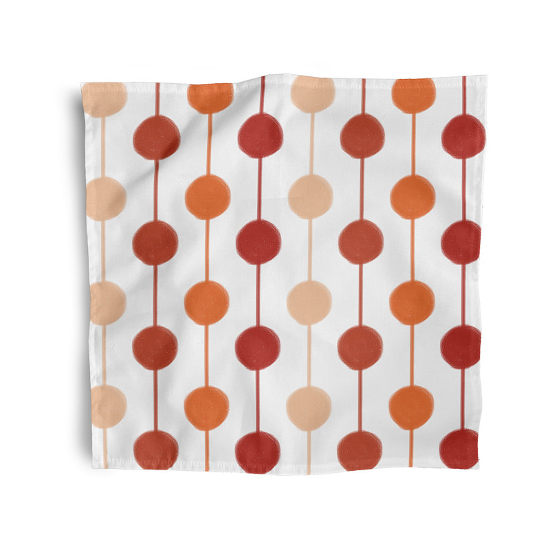 Lashann Polyester Striped Square Napkin, Orange