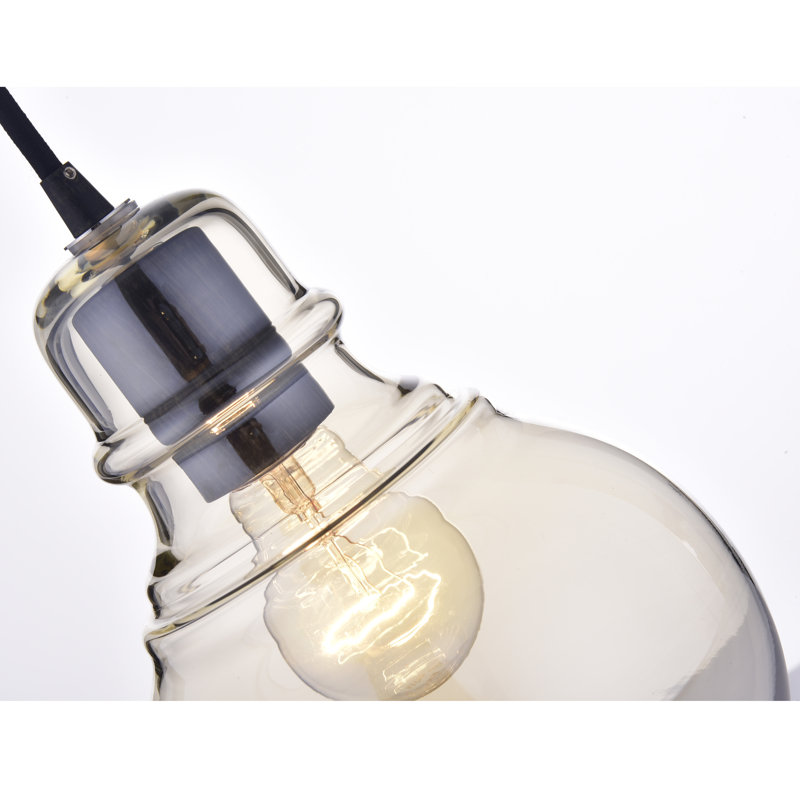 Luminaire suspendu simple en forme de cloche antique noire 6,3 po Nickelson