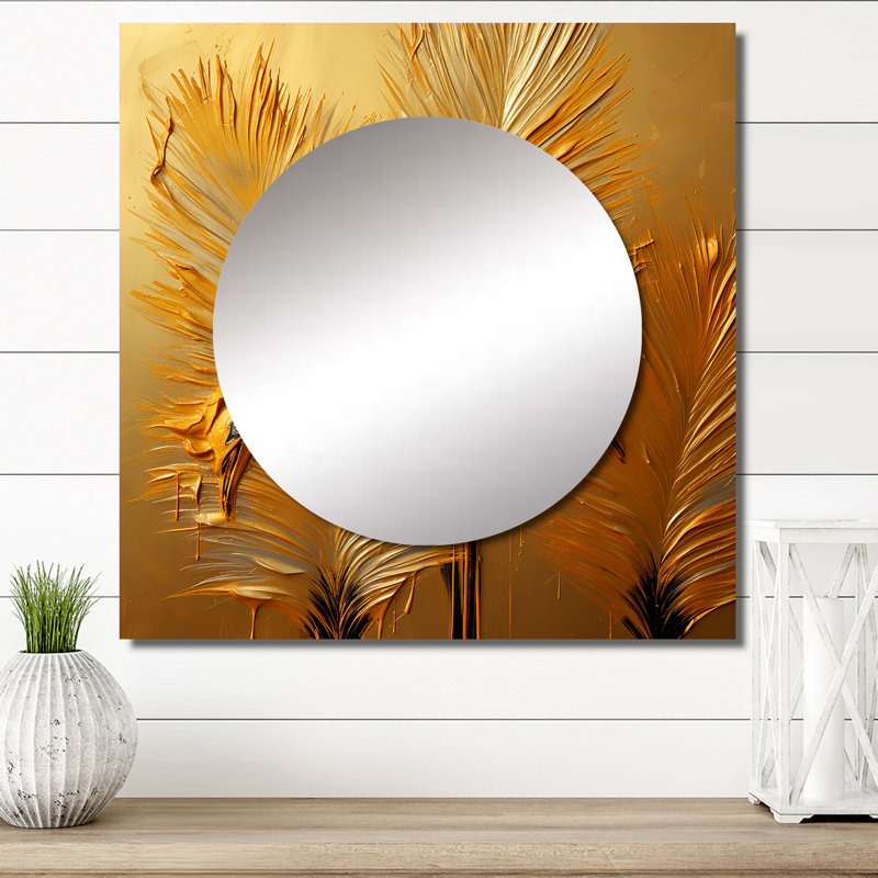 Neece - Miroir décoratif autruche carré pour chambre à coucher, 23 po x 23 po