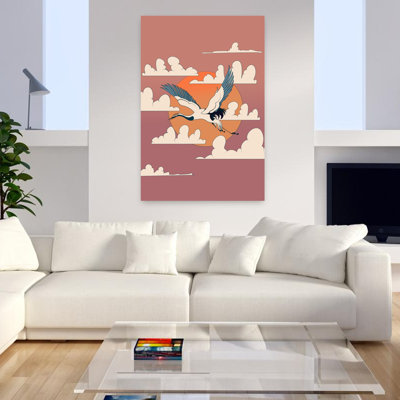 Contemporary Art Elegant Minimalist Serene Bird Landscape Nature Wall Art