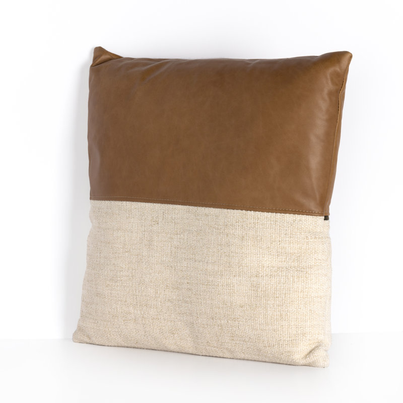 Lumbar Pillow Cover & Insert, 20"H x 20"W, Sonoma Butterscotch Top Grain Leather