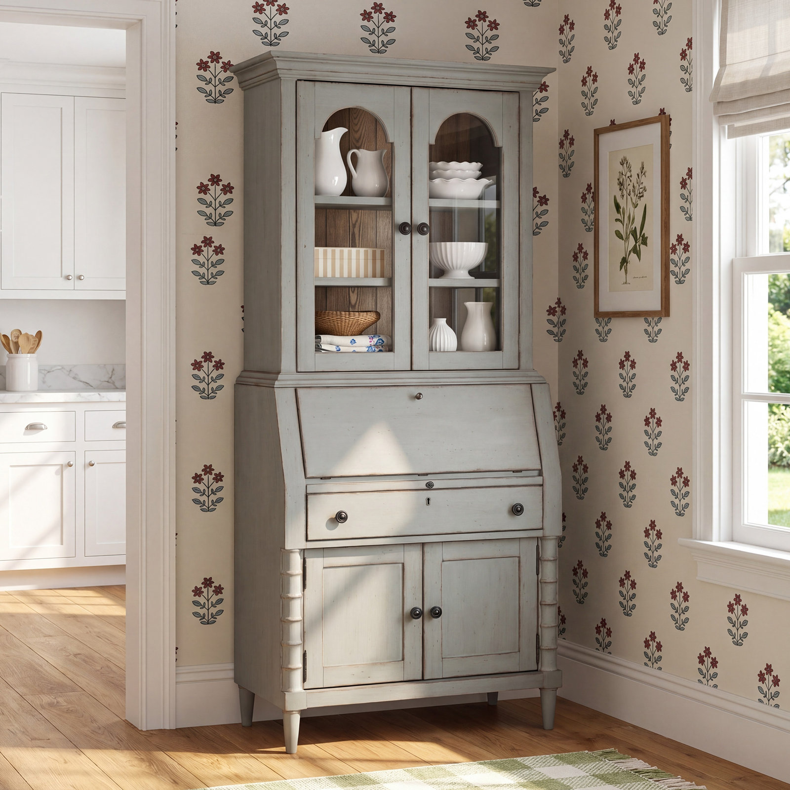 Country Living Oak Dining Cabinet, White
