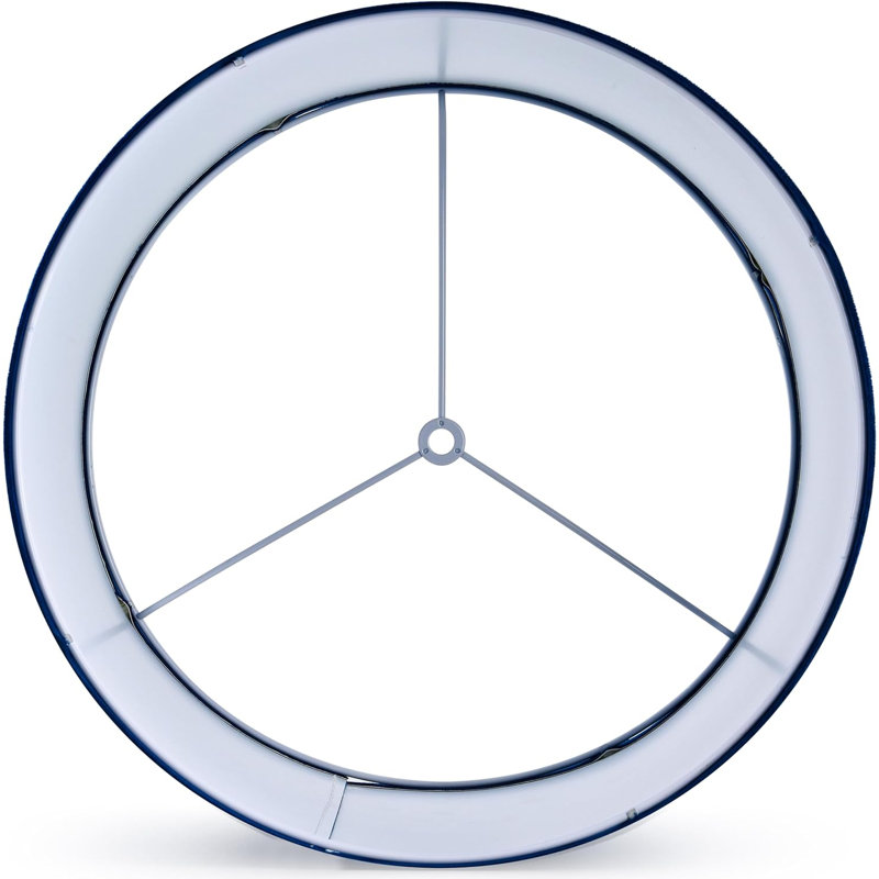 Abat-jour tambour en velours bleu (araignée) H 10 "x l 13" (ensemble de 2)