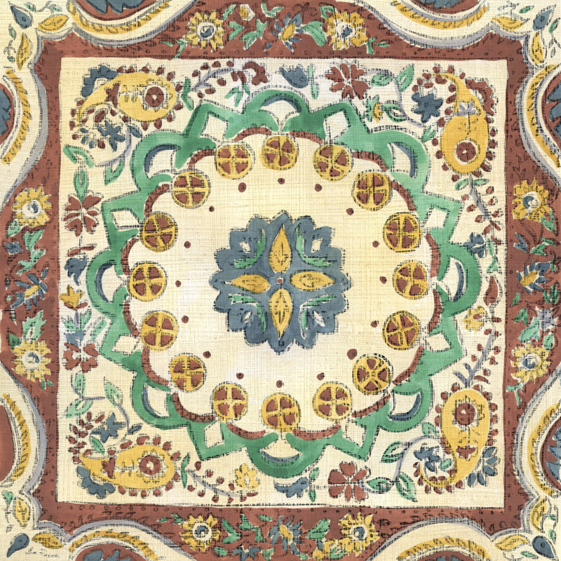 Batik Rosette II, H 20 po x l 20 po x P 1,25 po