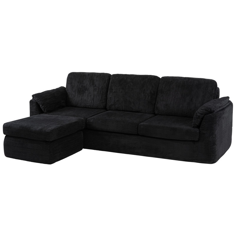 Canapé modulaire avec méridienne Cloud-Like, Tissu noir