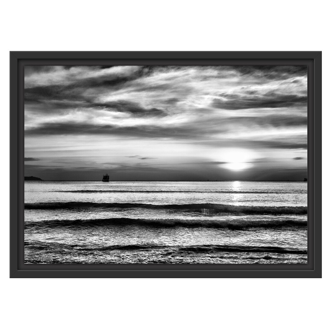 Gerahmtes Wandbild Malibu Beach Sunrise Water Sand