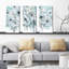 Teal Harmony II - ensemble de 3 peintures sur toile tendue-900517577