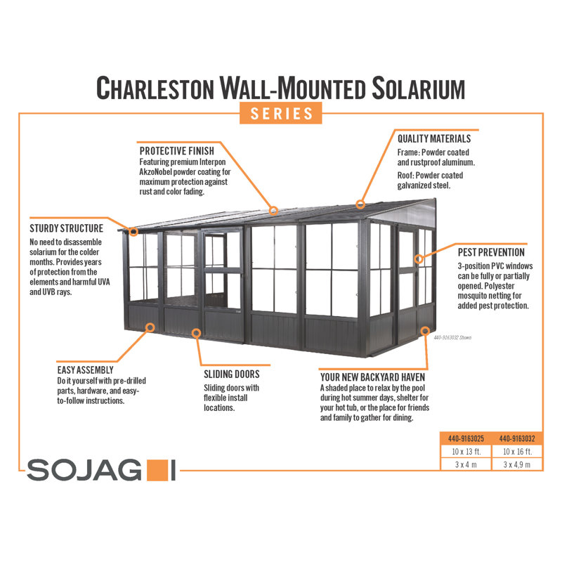 Charleston 10 ft x 10 ft Gray Aluminum and Steel Patio Gazebo