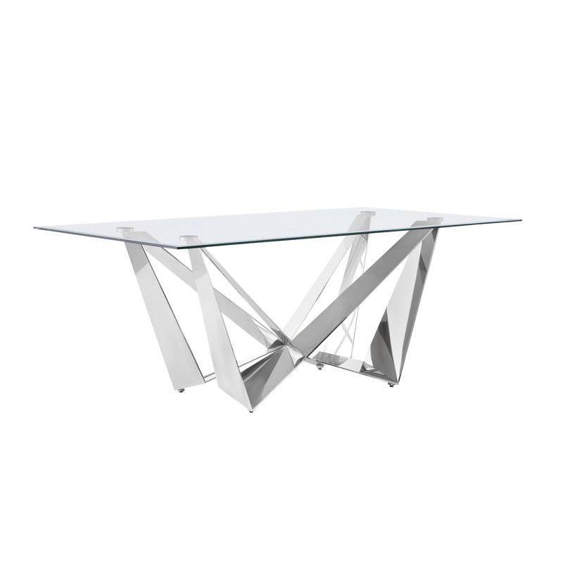 Willemijn Dining Table,dining table,dining room table, Silver, 30" H x 78" L x 42" W
