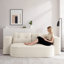 Canapé de 78,7 pouces moderne 2-en-1 pliable avec une couverture pratique et deux coussins moelleux, convertible en canapé-lit.-1398598387