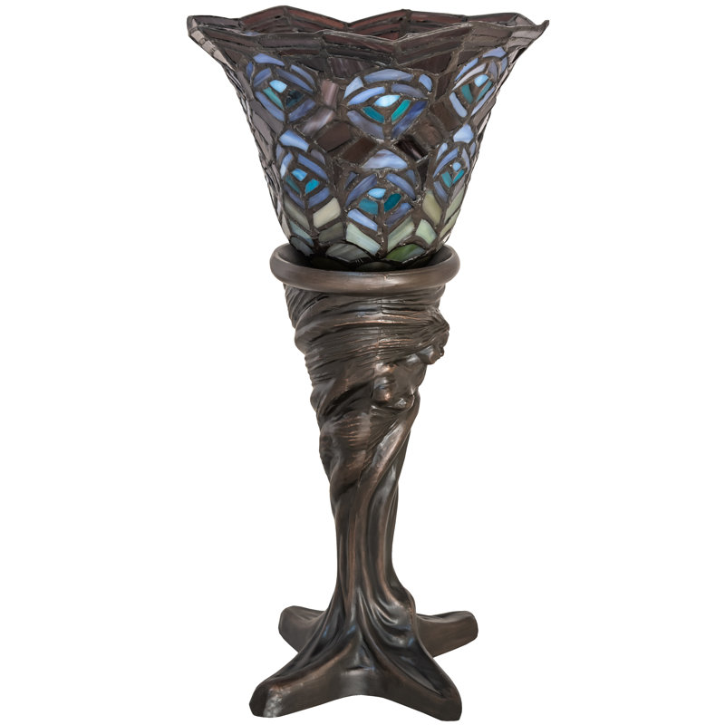 Tiffany Peacock Feather Torchiere Table Lamp