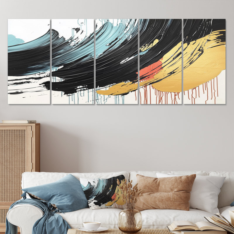 Ohle - reproduction d'art abstraite, art mural moderne sur toile, H 28 po x l 60 po, 5