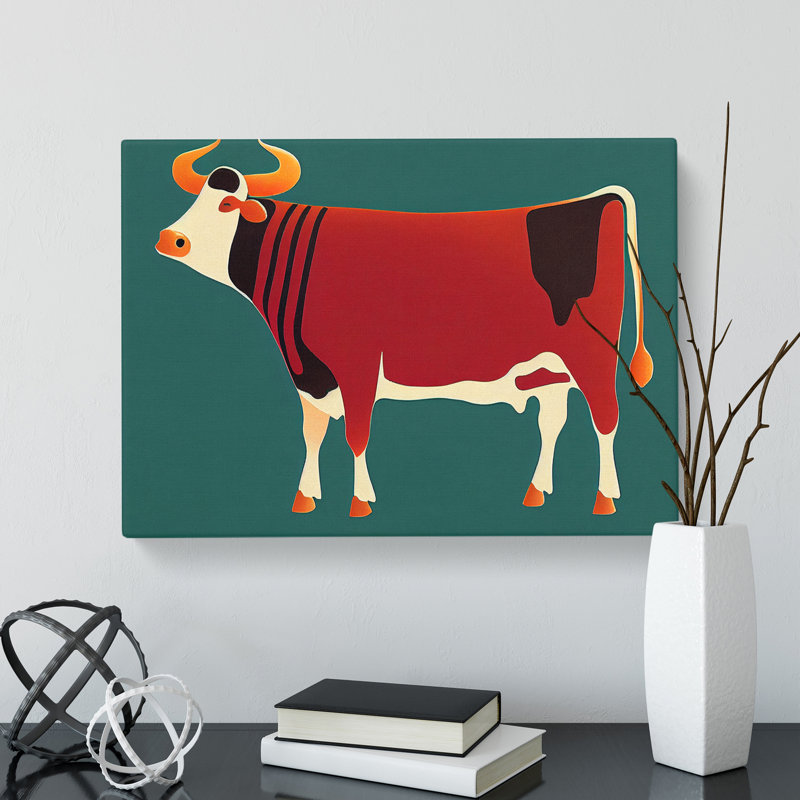 Lovely Cow Abstract - Wrapped Canvas, 40cm H x 60cm W x 3cm D