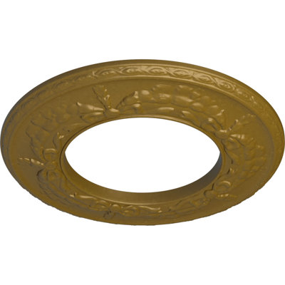 Médaillon de plafond Endurathane Salem, P 13 1/4 po x P 7 1/8 po x P 7/8 po (convient aux auvents jusqu'à 7 1/8 po), finition dorée peinte à la main