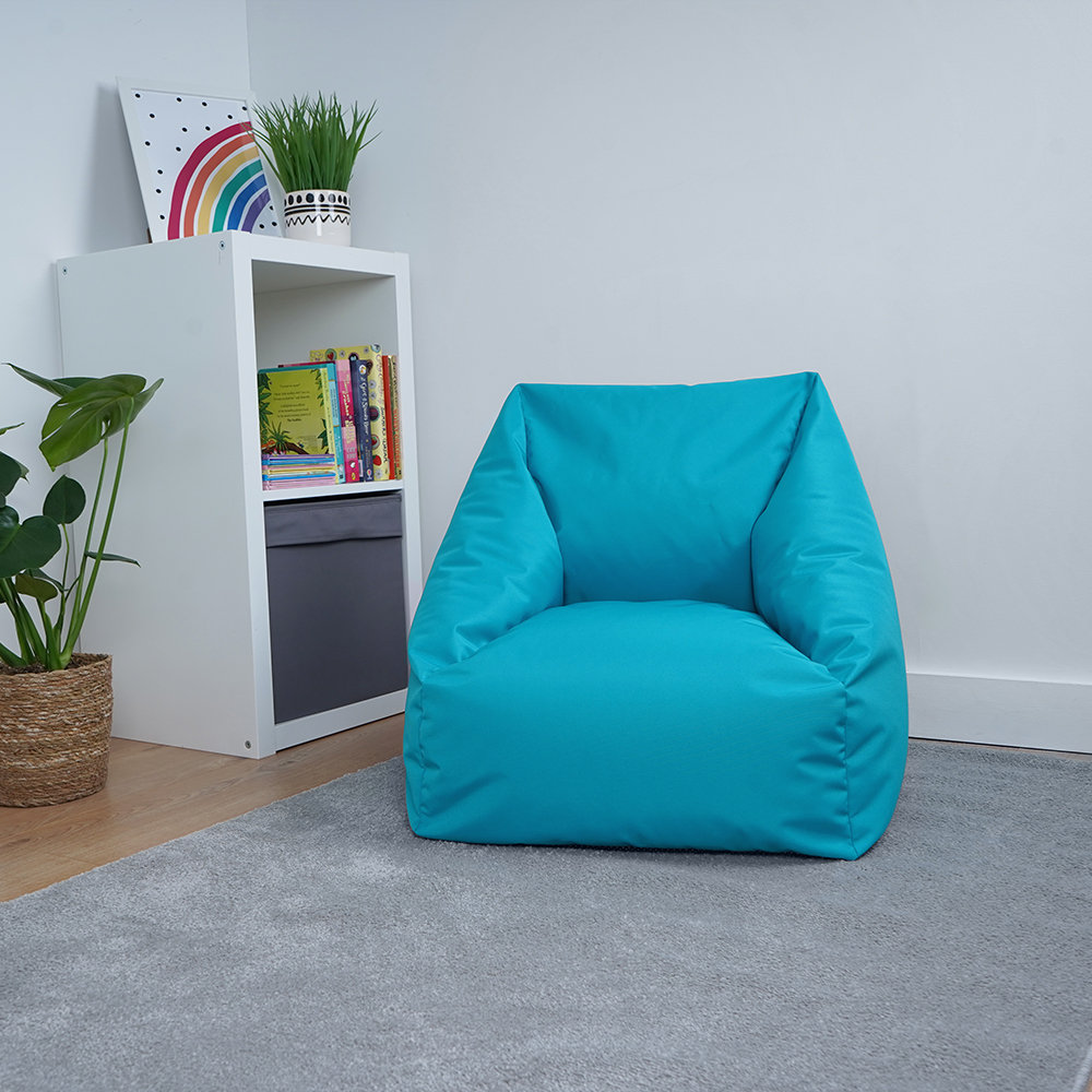 Large High Back Childrens Bean Bag Chair - 62 (D) X 62 (W) X 52 (H) Lightweight Comfortable Beanbag Ergonomic Kids Beanbag Lounger - Recliner Seating