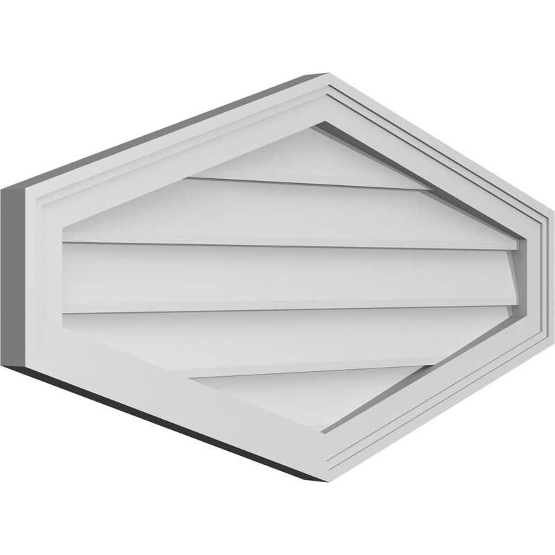 Ventilé vertical à pignon vertical 4/12 po, H 18 po x l 34 po x P 1,5 po