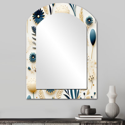 Miroir mural bleu et blanc