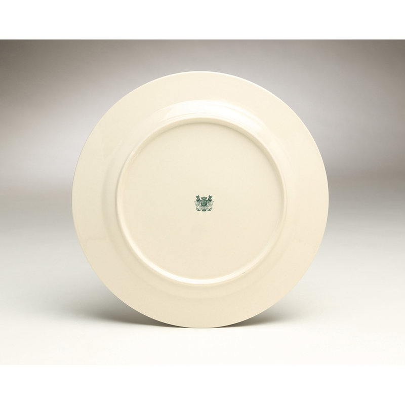Assiette plate en porcelaine Kowal, Vert/crème