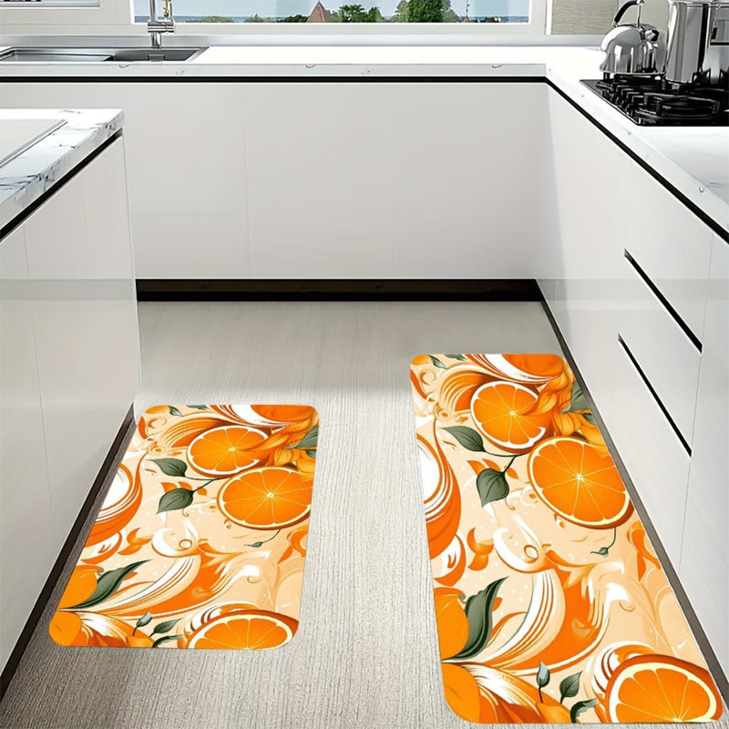 Tapis de cuisine orange