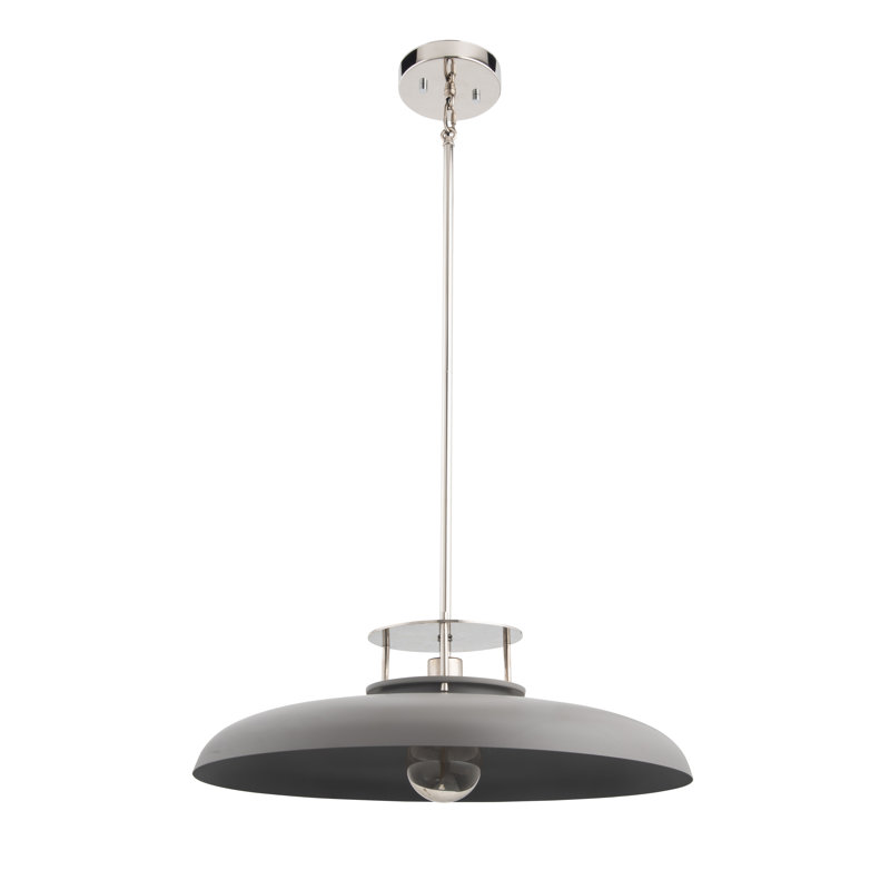 Luminaire suspendu 1 lumière Allbright, Nickel, gris