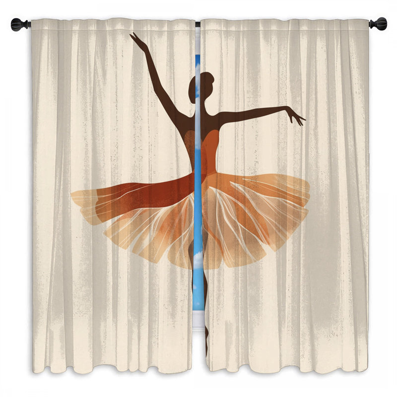 Rideaux de fenêtre Ballet Dancer, 40 po x 60 po - 2 panneaux, Transparent
