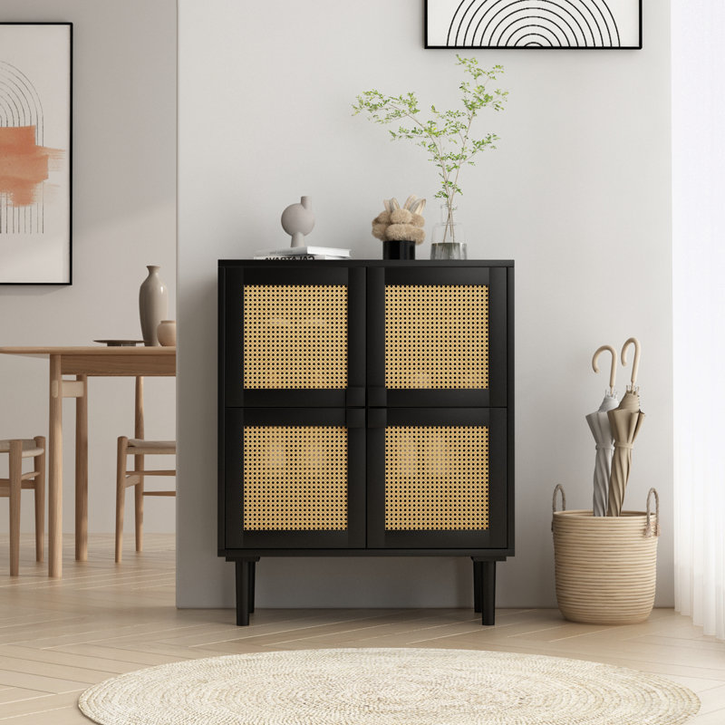 8 Pair Shoe Storage Cabinet, Black